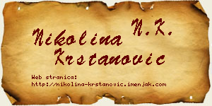 Nikolina Krstanović vizit kartica